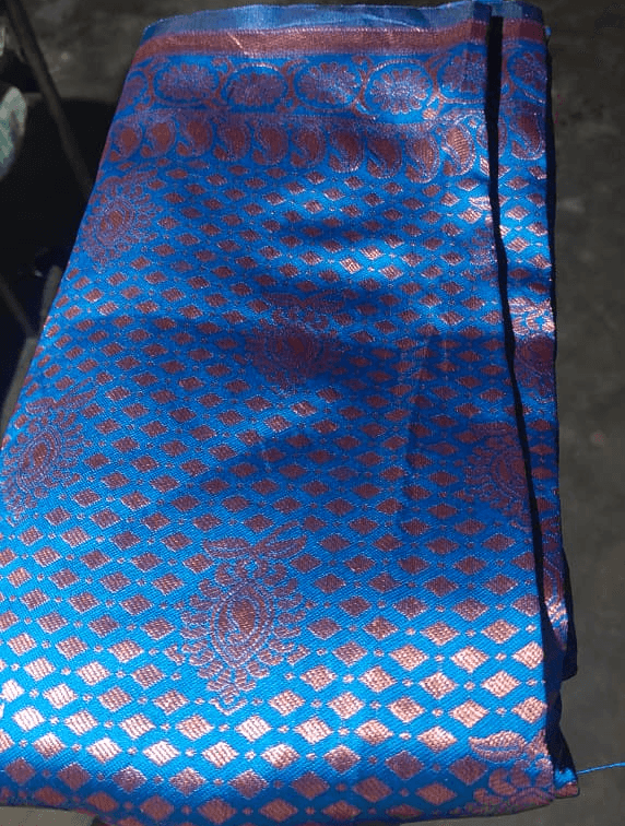 ப்ளூ காப்பர் ஜரிகை புடவை (Blue Copper Zari Saree)