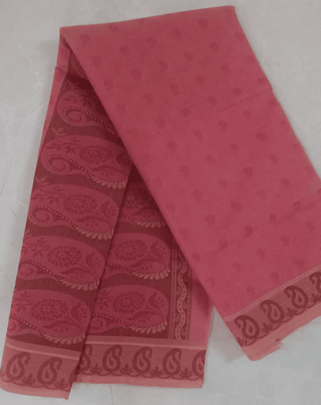 ரோஸ் பிங்க் காட்டன் புடவை (Rose Pink Cotton Saree)