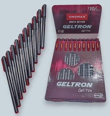 Unomax Geltron Red Gel Pen Pack (10 Pieces) - Image 1